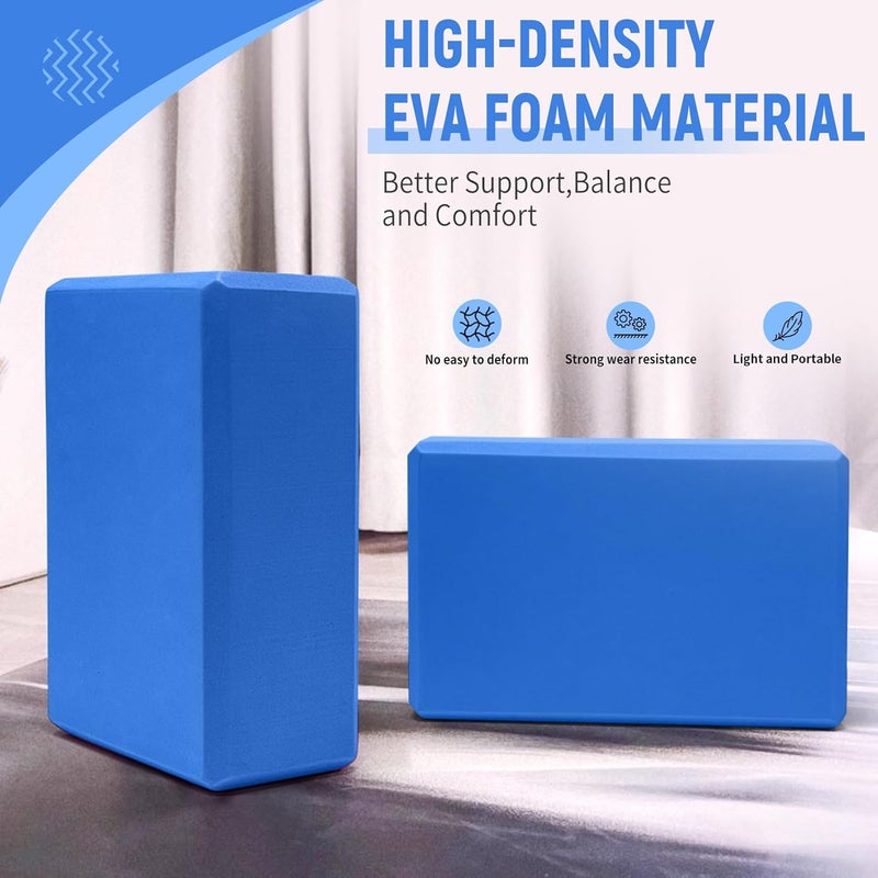 Corsiampoo Yoga Blocks 2 Pack 9x6x3 Inches, Sturdy Foam Yoga Block, Premium EVA, Non Slip High Density for Pilates Meditation, Stretching and Toning - Image 4